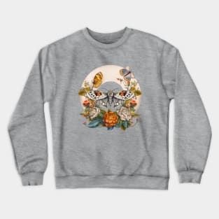 Beautiful moth with flowers Crewneck Sweatshirt